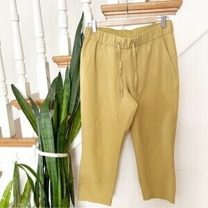 Lululemon Gold Elastic Drawstring Waist Luxtreme Stretch Keep Moving Pants Sz 8